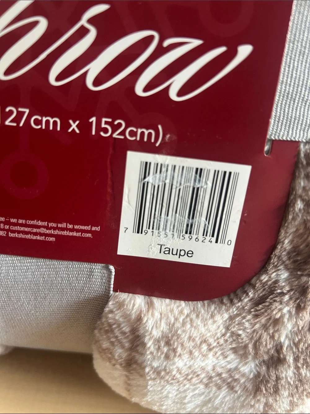 Berkshire Holiday Throw in Taupe Plaid